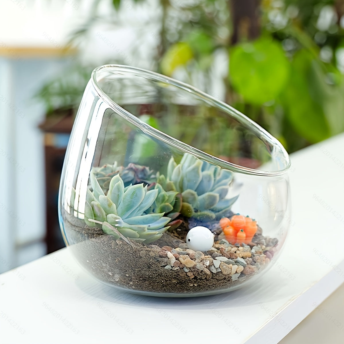 Glass Container Flower Pot - 1pc Beveled Glass Vase, Suitable for Succulents, Cacti and Small Indoor Plants - Hydroponic Art Vase, Suitable for Floral Arrangement, DIY Decoration without Plants