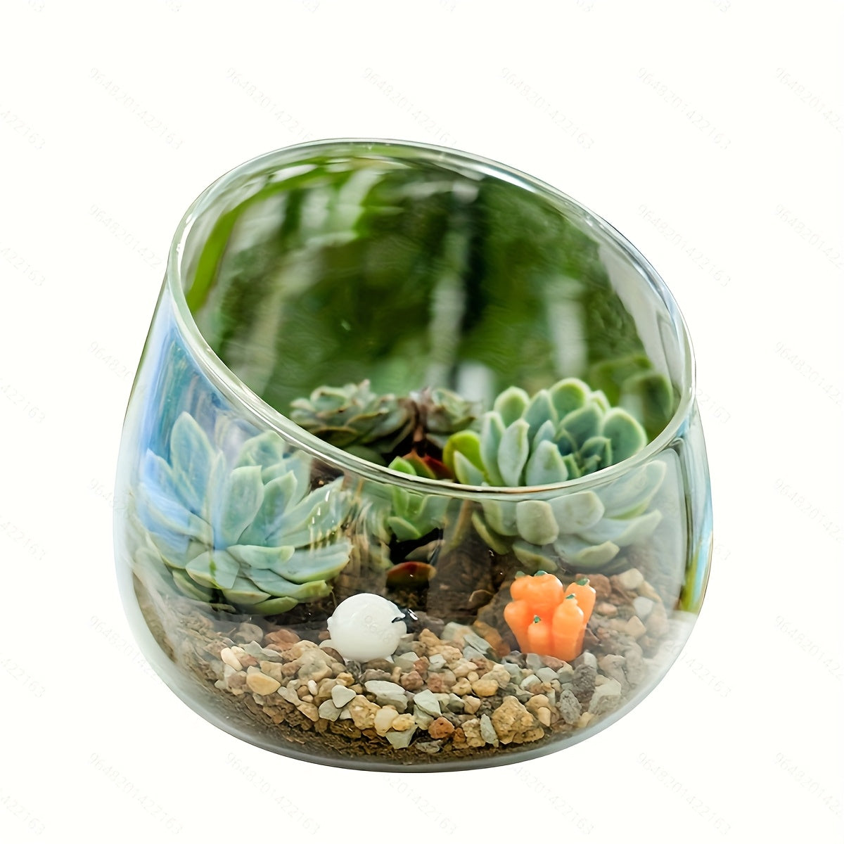Glass Container Flower Pot - 1pc Beveled Glass Vase, Suitable for Succulents, Cacti and Small Indoor Plants - Hydroponic Art Vase, Suitable for Floral Arrangement, DIY Decoration without Plants