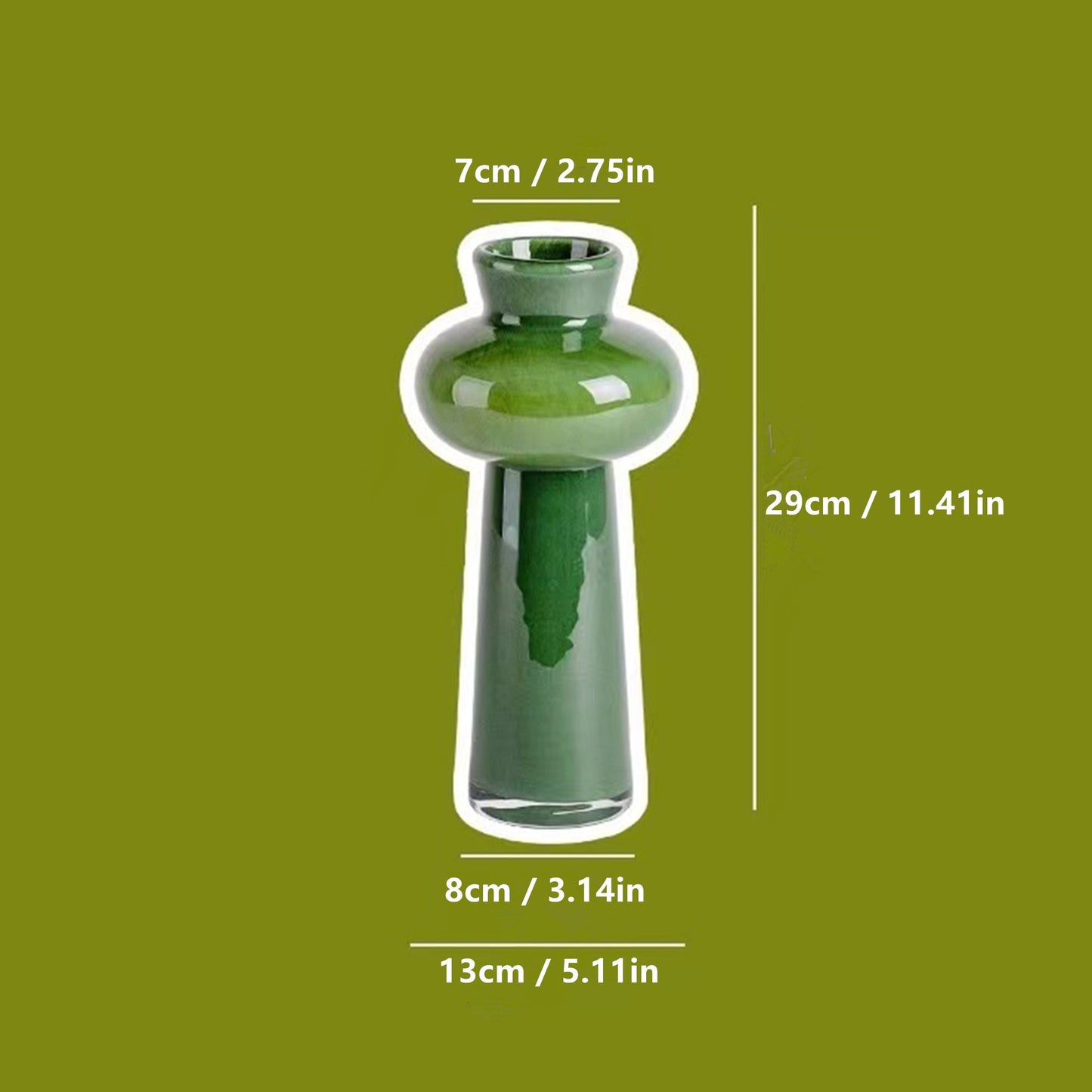 Elegant Nordic-Inspired Glass Vase Pink & Green 1pc Elegant Nordic-Inspired Glass Vase - Modern Minimalist Cylinder Shape Decor for Living Room, Hydroponic Flower Arrangement Display