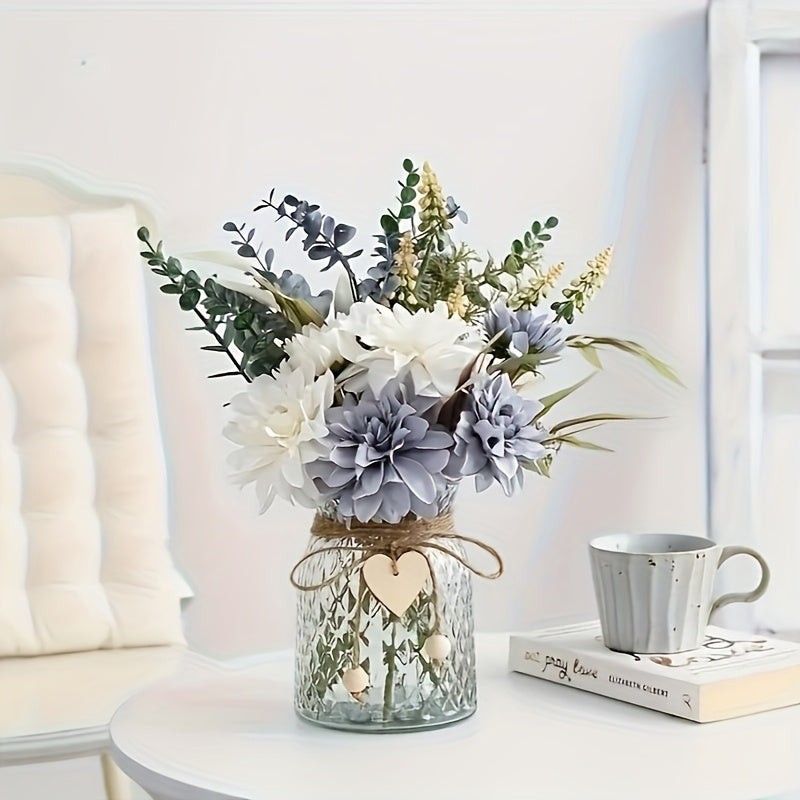 1pc Handcrafted Clear Glass Vase with Heart Charm - Uncharged Decorative Glass Jar for Flowers, Ideal for Home Decor, Bedroom Accents, and Birthday Gifts (Flowers Not Included)