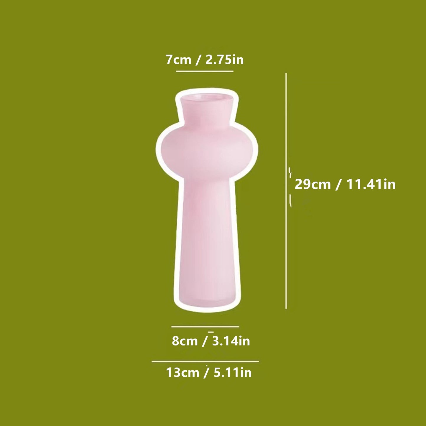 Elegant Nordic-Inspired Glass Vase Pink & Green 1pc Elegant Nordic-Inspired Glass Vase - Modern Minimalist Cylinder Shape Decor for Living Room, Hydroponic Flower Arrangement Display