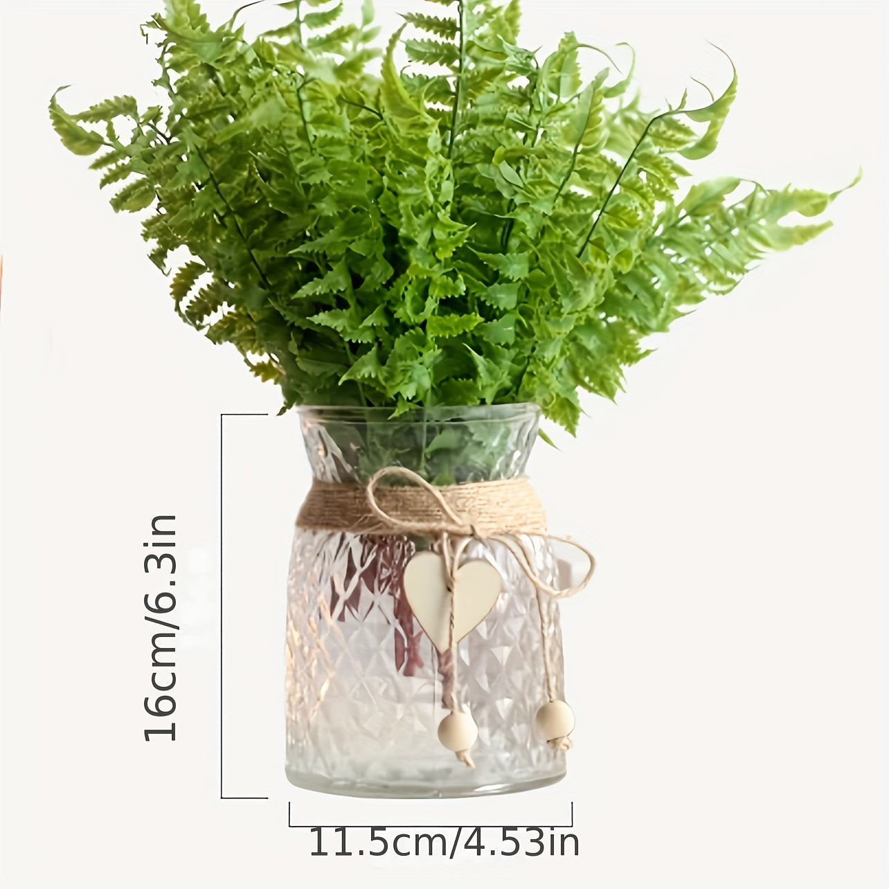 1pc Handcrafted Clear Glass Vase with Heart Charm - Uncharged Decorative Glass Jar for Flowers, Ideal for Home Decor, Bedroom Accents, and Birthday Gifts (Flowers Not Included)