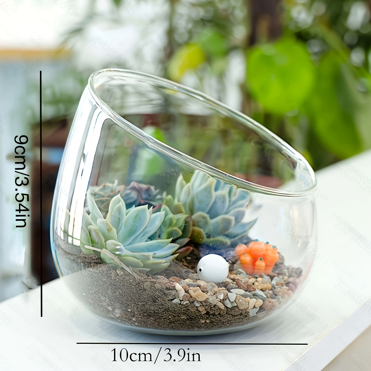 Glass Container Flower Pot - 1pc Beveled Glass Vase, Suitable for Succulents, Cacti and Small Indoor Plants - Hydroponic Art Vase, Suitable for Floral Arrangement, DIY Decoration without Plants
