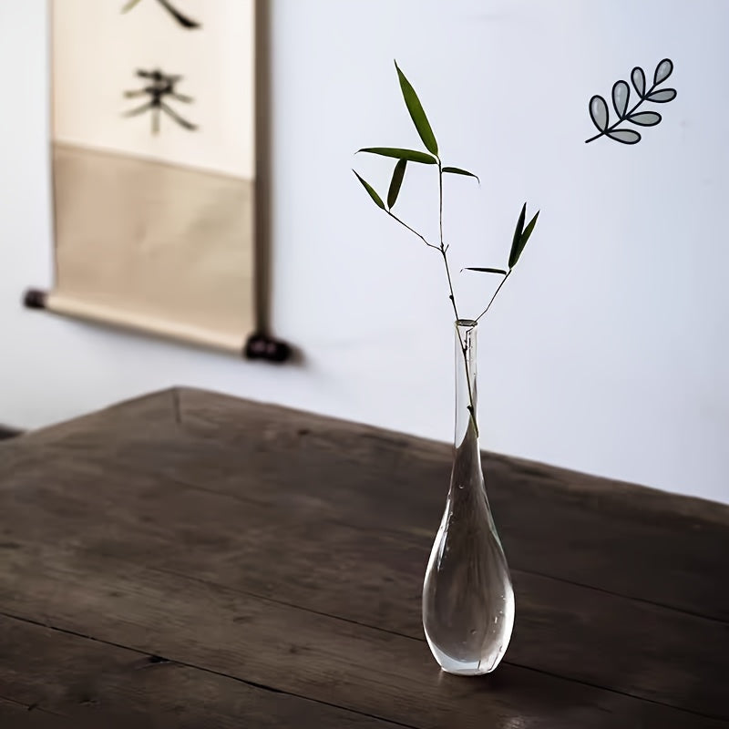 Elegant Clear Glass Vase - Traditional Chinese-Inspired Minimalist Design, Cylindrical Shape for Contemporary Home Decor, Perfect for Flower Arrangements and Creative Display Pieces, Flower Vases Home Decor