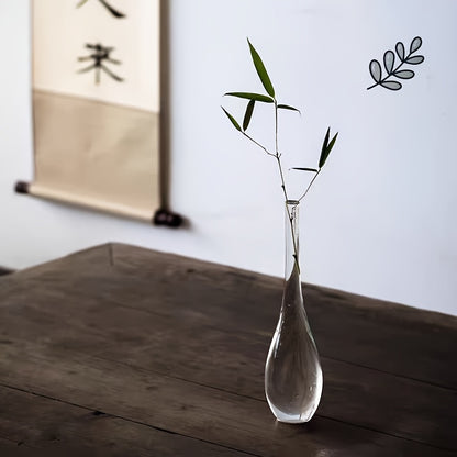 Elegant Clear Glass Vase - Traditional Chinese-Inspired Minimalist Design, Cylindrical Shape for Contemporary Home Decor, Perfect for Flower Arrangements and Creative Display Pieces, Flower Vases Home Decor