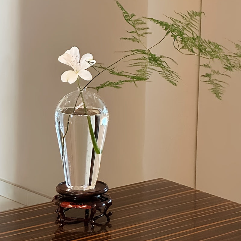 Elegant Clear Glass Vase - Traditional Chinese-Inspired Minimalist Design, Cylindrical Shape for Contemporary Home Decor, Perfect for Flower Arrangements and Creative Display Pieces, Flower Vases Home Decor